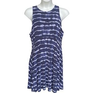 Athleta Santorini Thera Printed Dress Navy Blue Tie Dye Womens Plus Size 1X